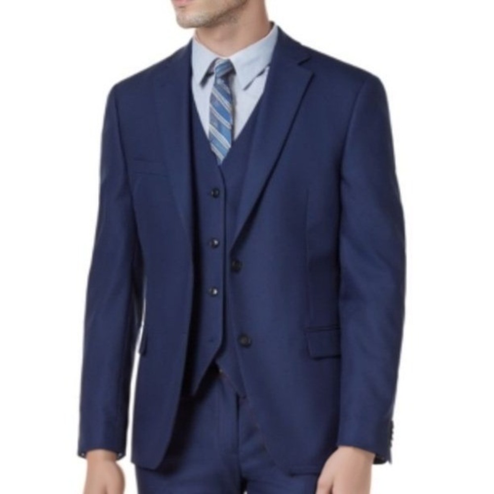 Alfani Men Suit Jacket 38R Blue Slim Fit Two Tailored Smart Casual Blazer NWT